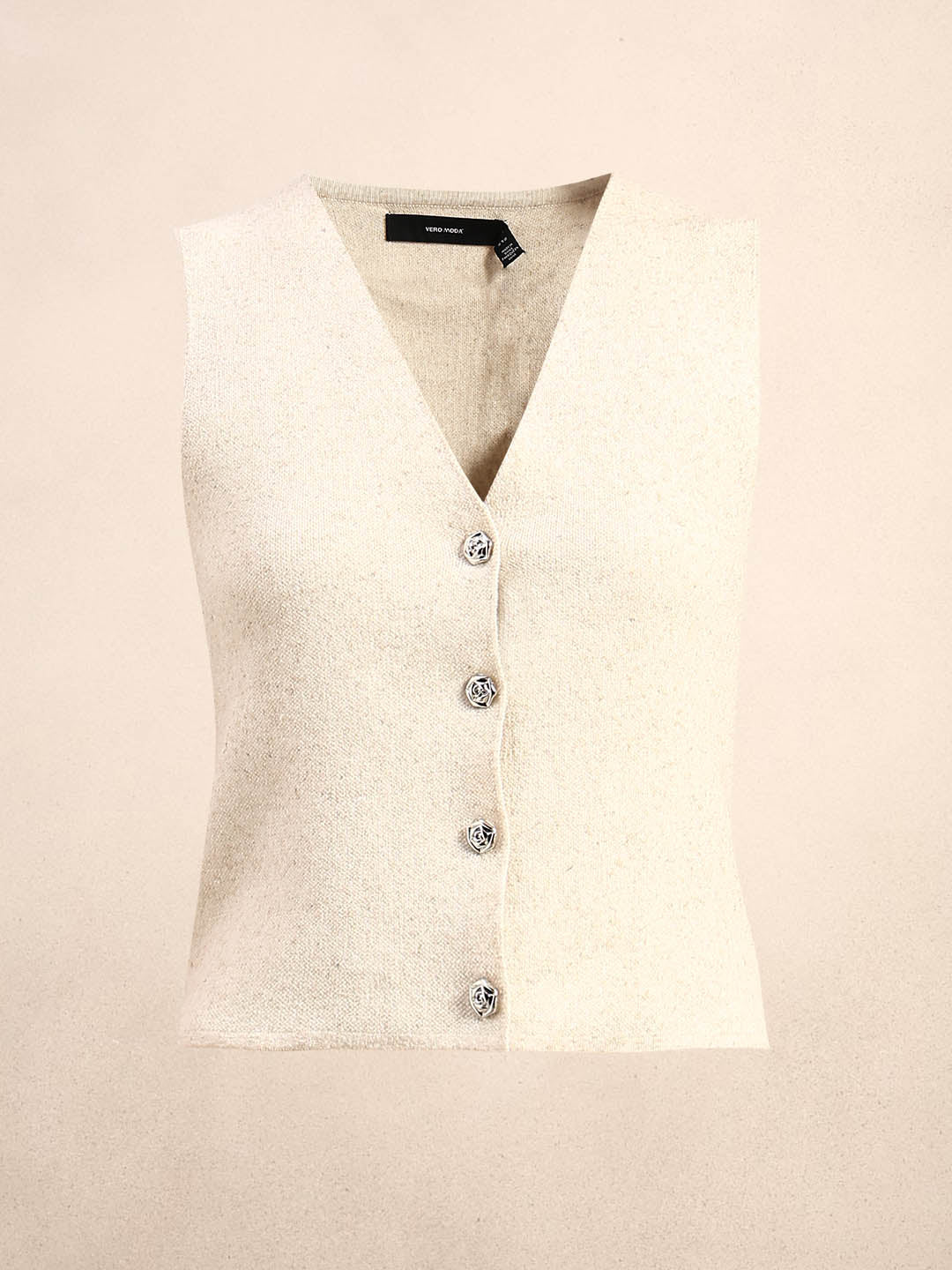 Cream V-Neck Vest