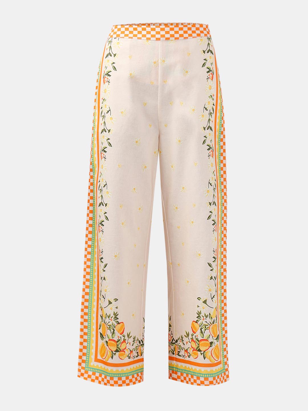 Vero Moda Yellow Printed Pants