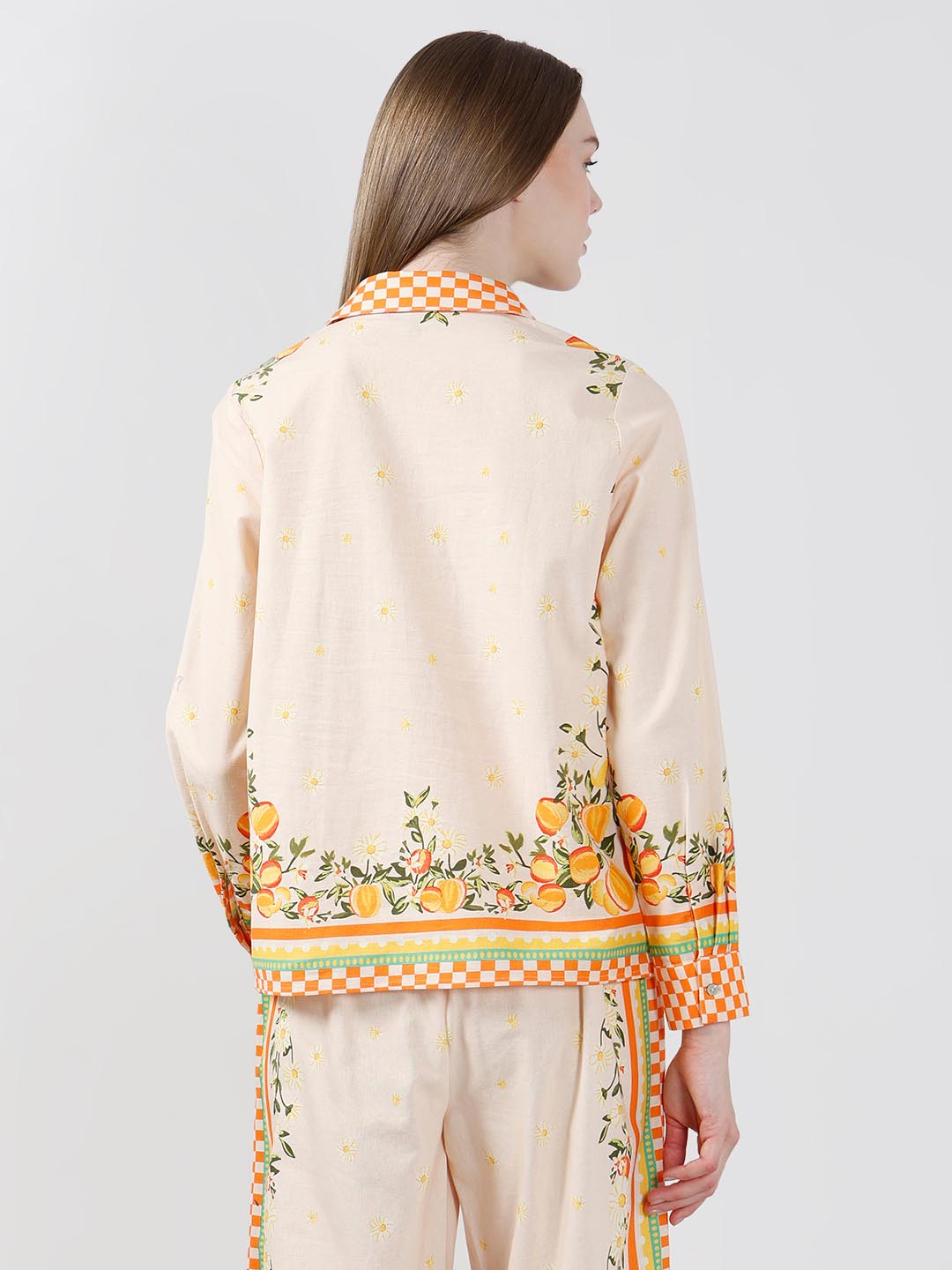 Vero Moda Yellow Printed Cotton Shirt