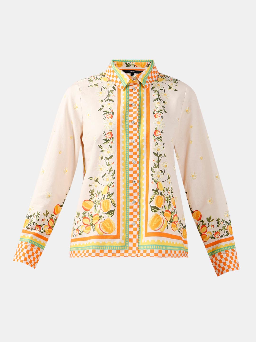 Vero Moda Yellow Printed Cotton Shirt
