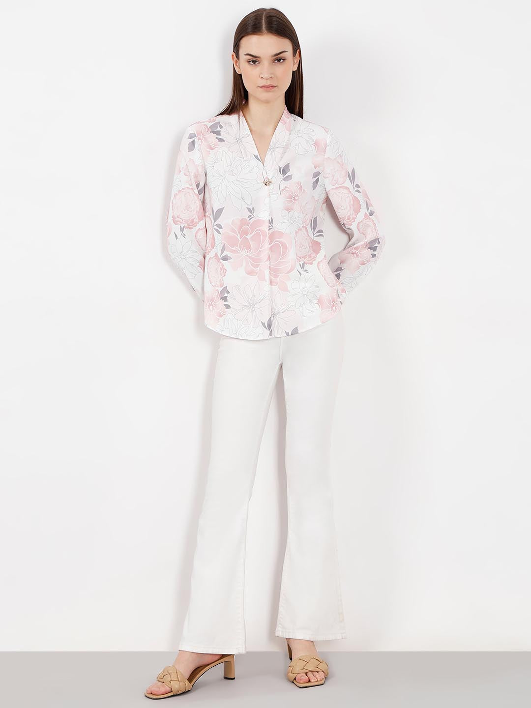 Vero Moda Pink & White Floral Top