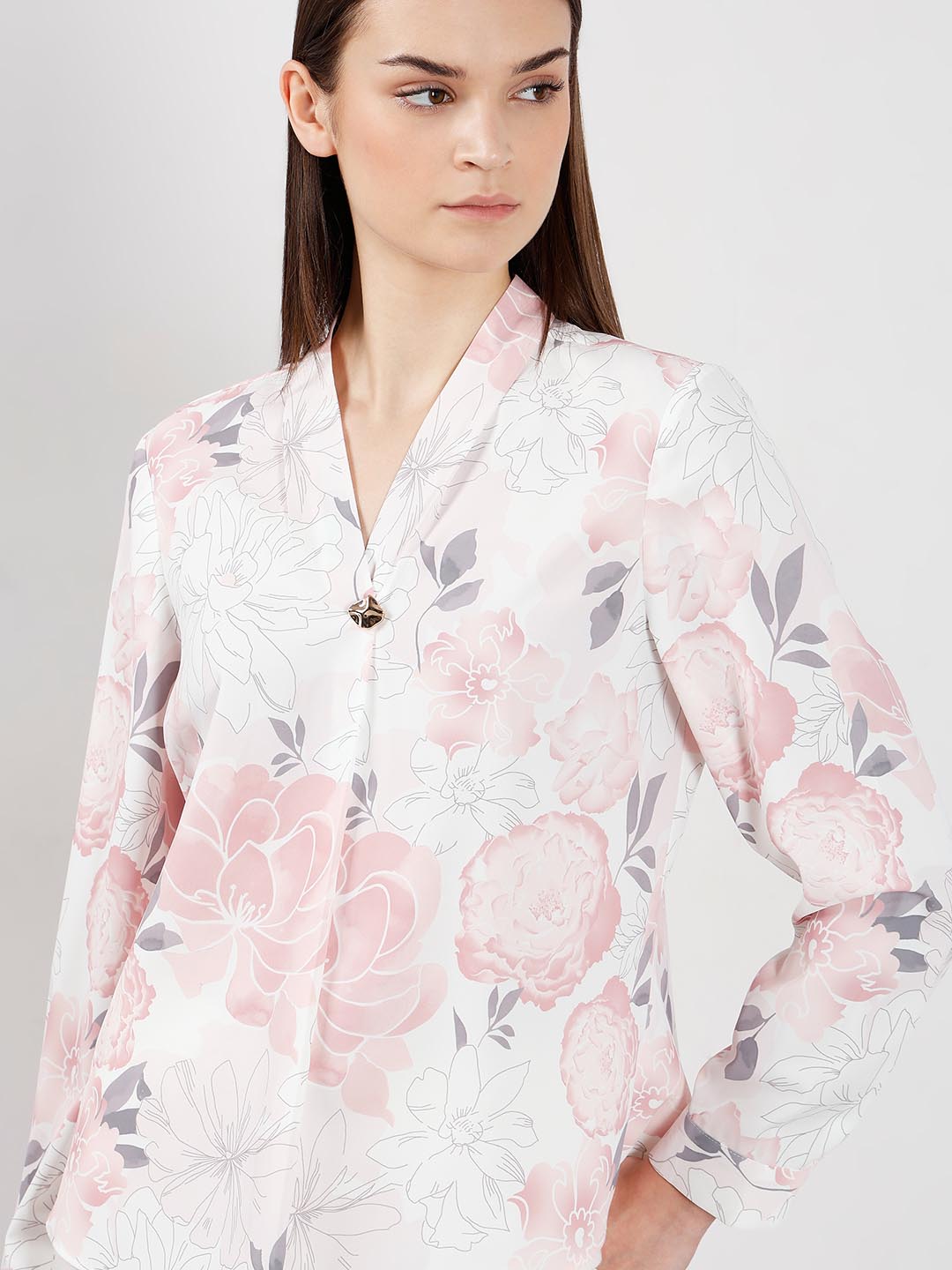 Vero Moda Pink & White Floral Top