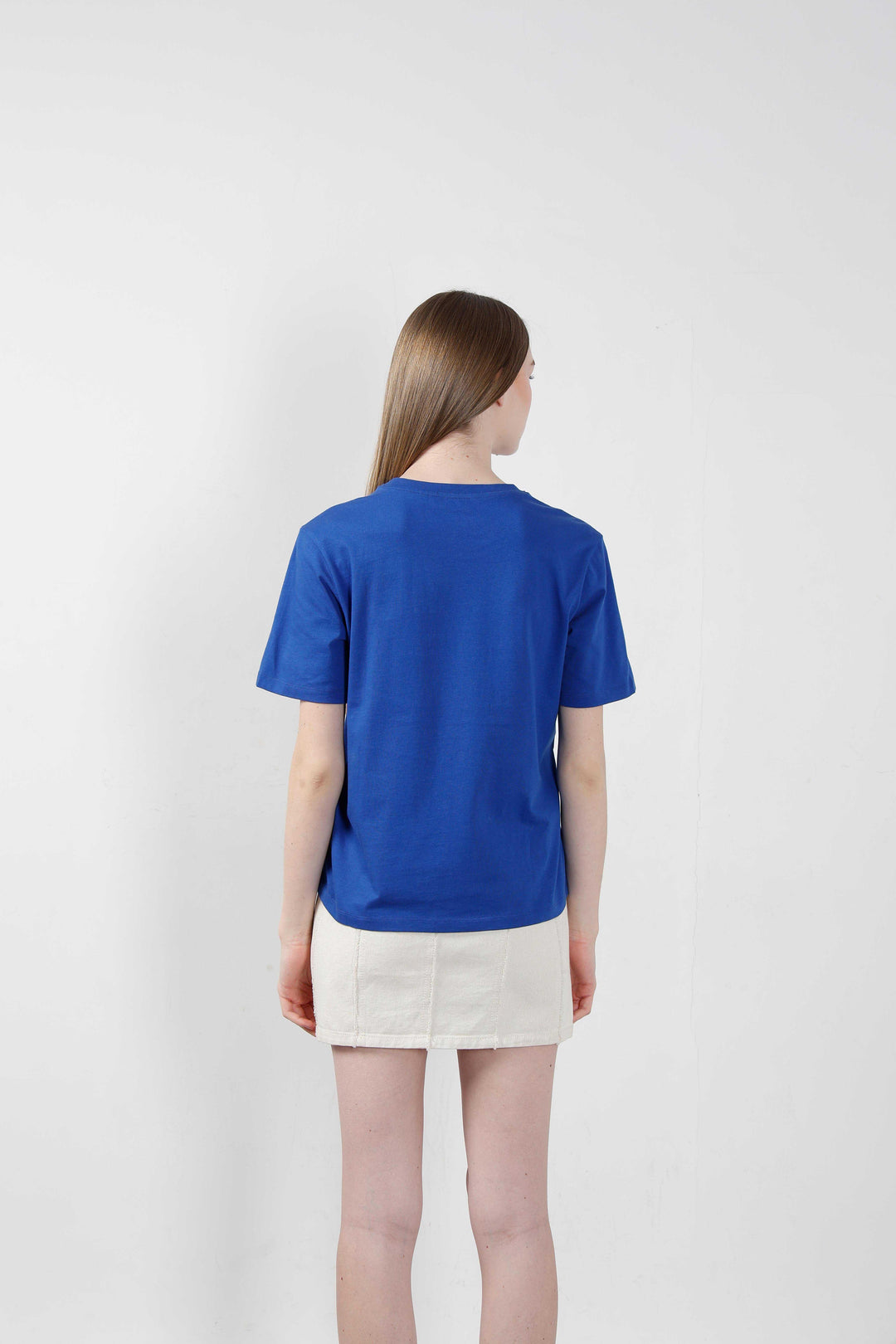 Vero Moda Blue Shell Stamp Cotton T-Shirt