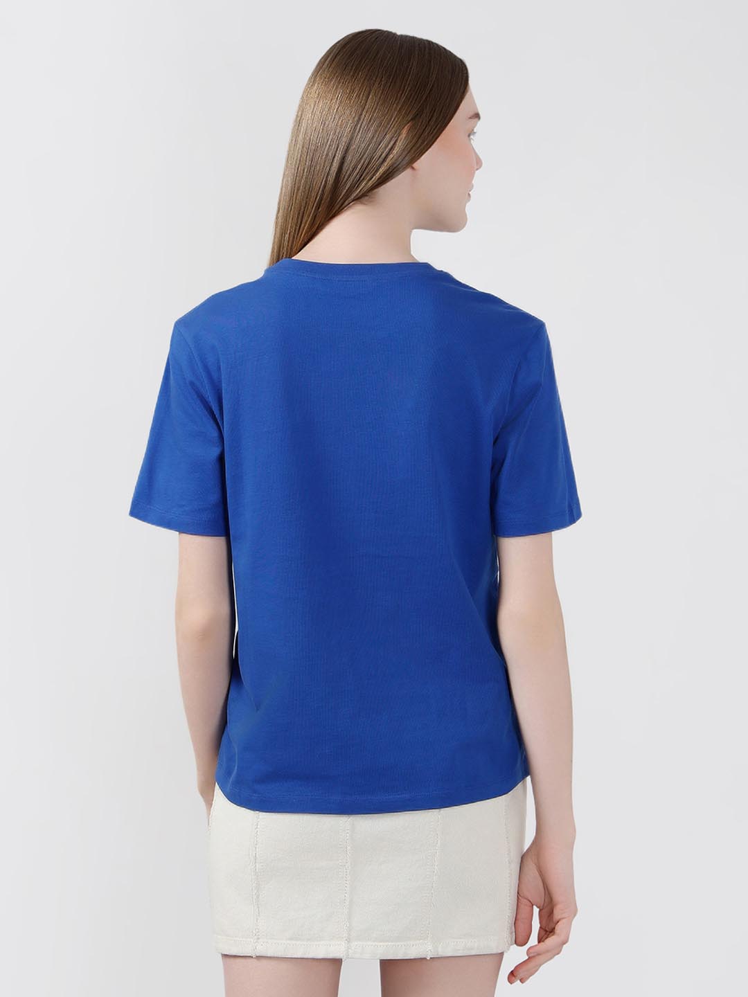 Vero Moda Blue Shell Stamp Cotton T-Shirt
