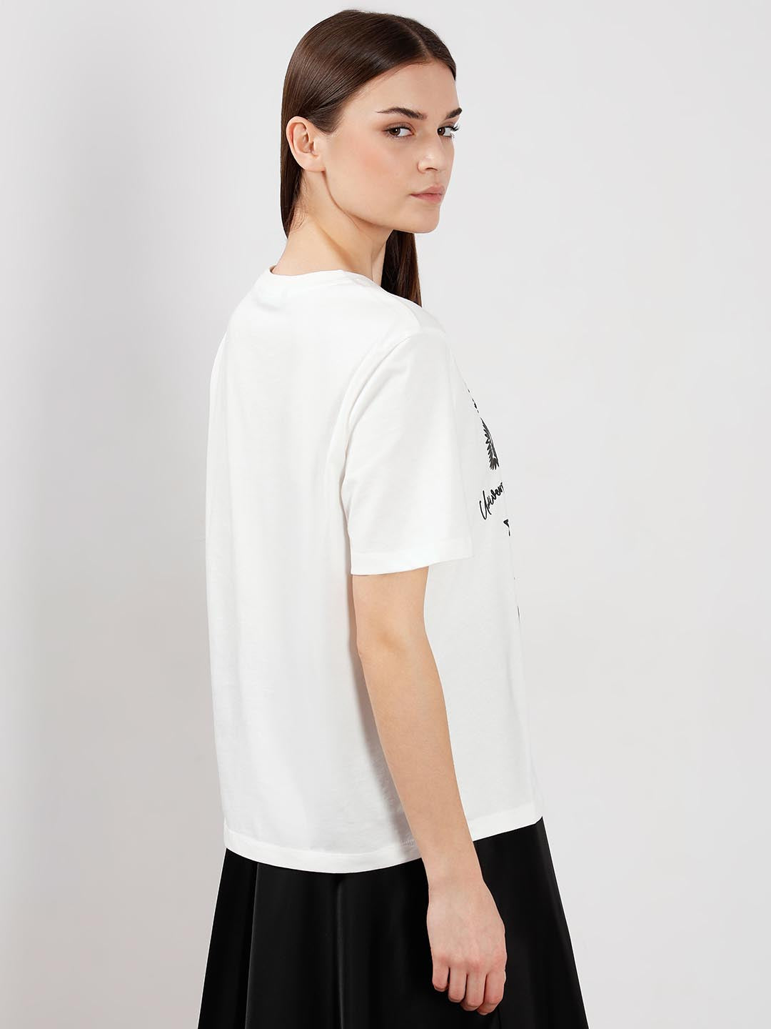 Vero Moda White Printed Cotton T-Shirt