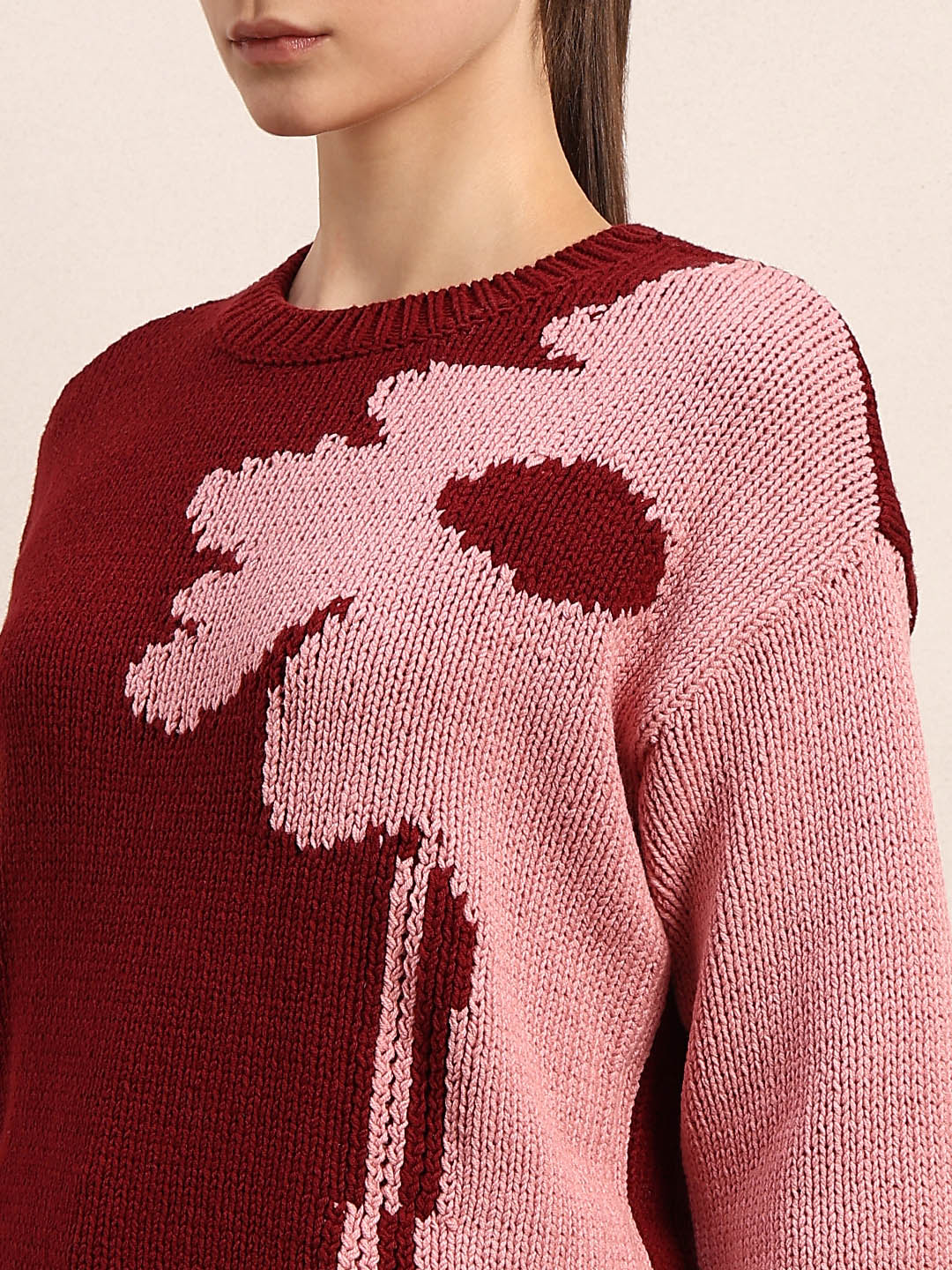 Dual Tone O-Neck Pullover