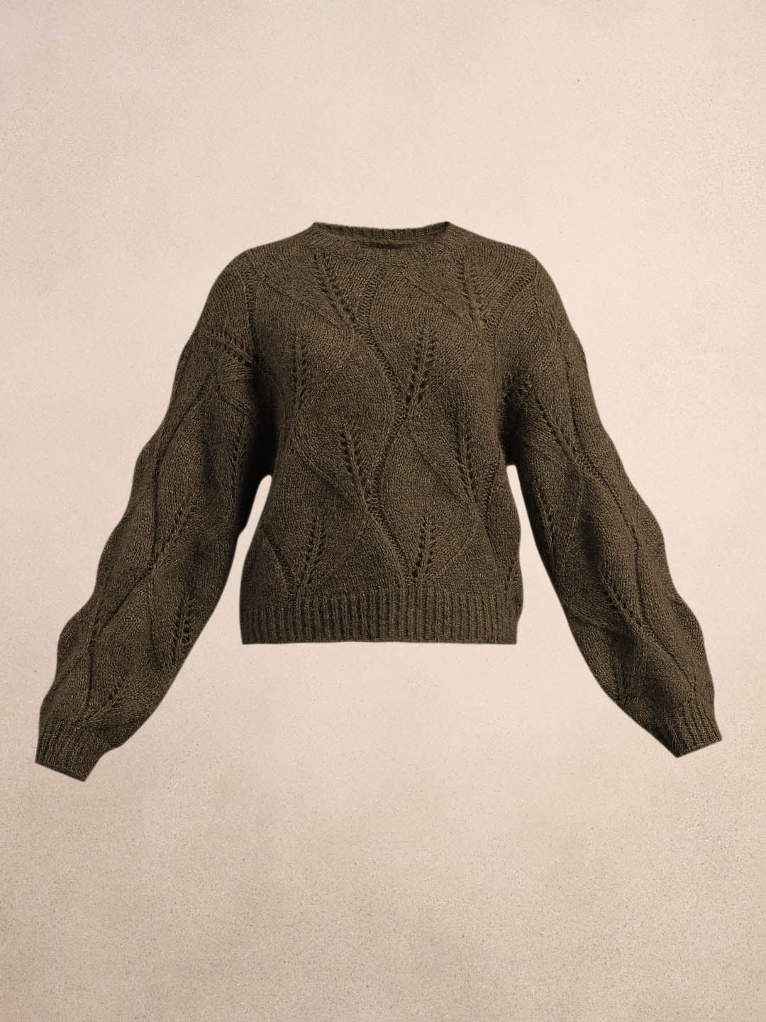 Stitch Detail O-Neck Sweater