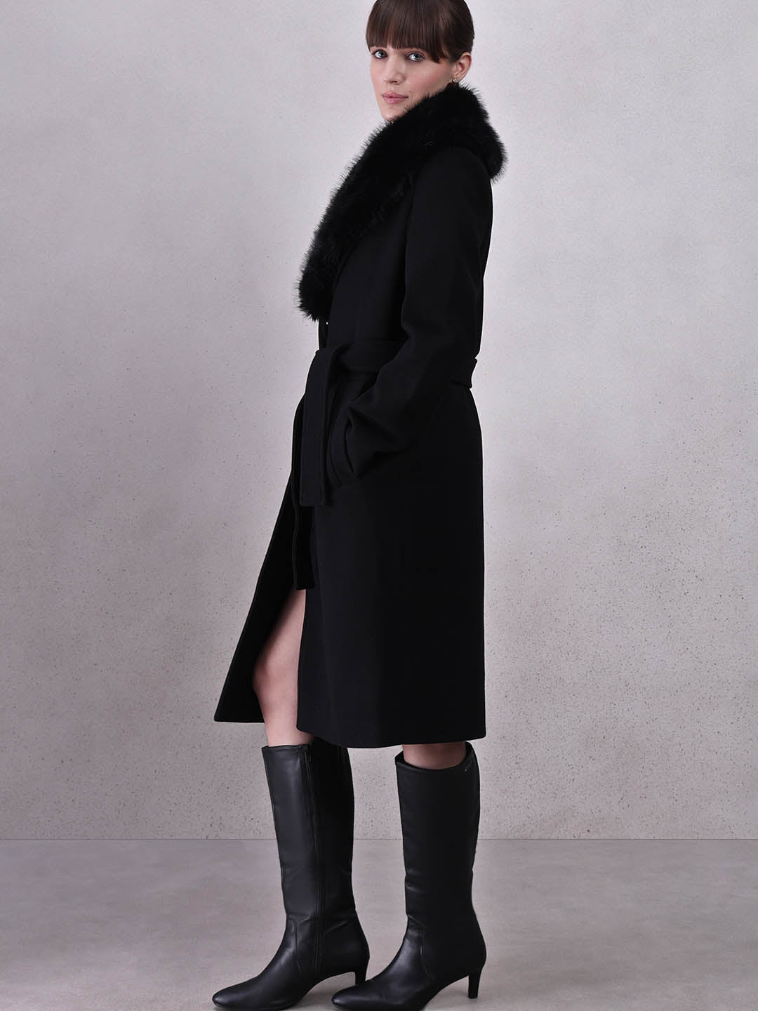 Black Belted Long Coat