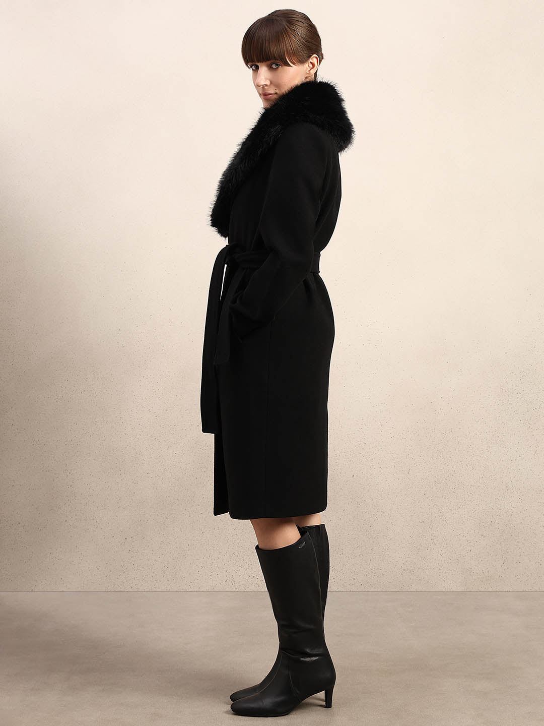 Black Belted Long Coat