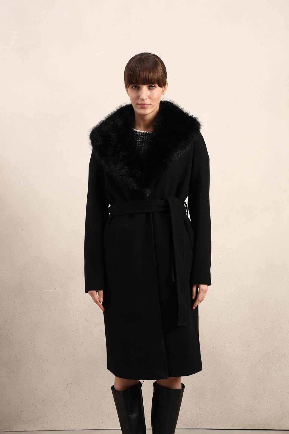 Black Belted Long Coat