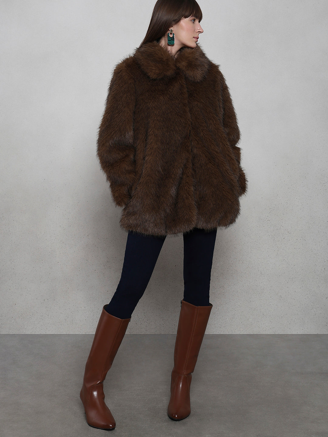 Brown Faux Fur Coat