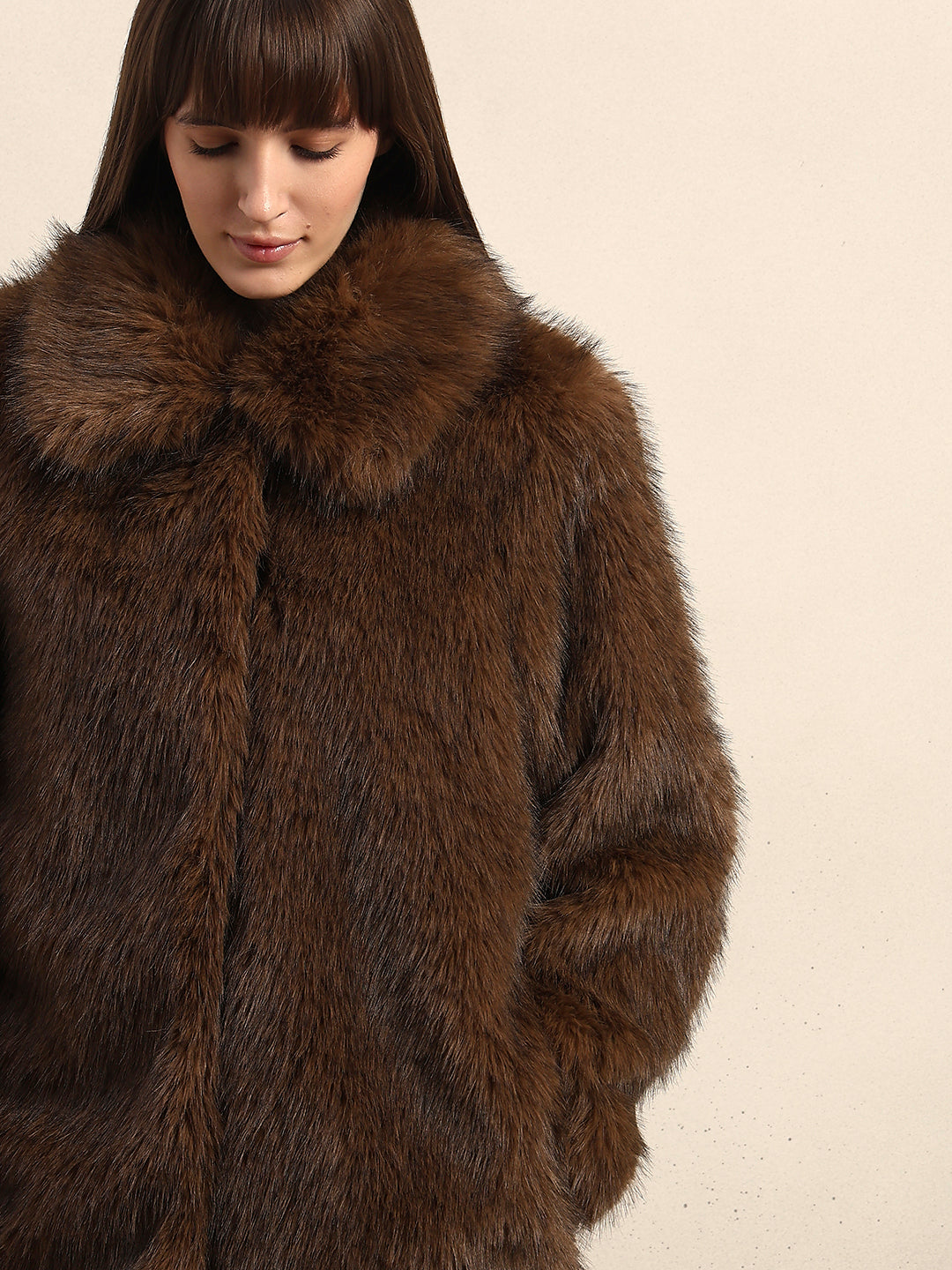 Brown Faux Fur Coat