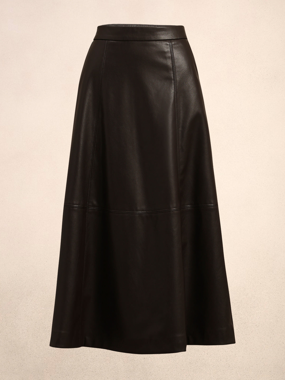 Faux Leather High Rise Skirt - Brown