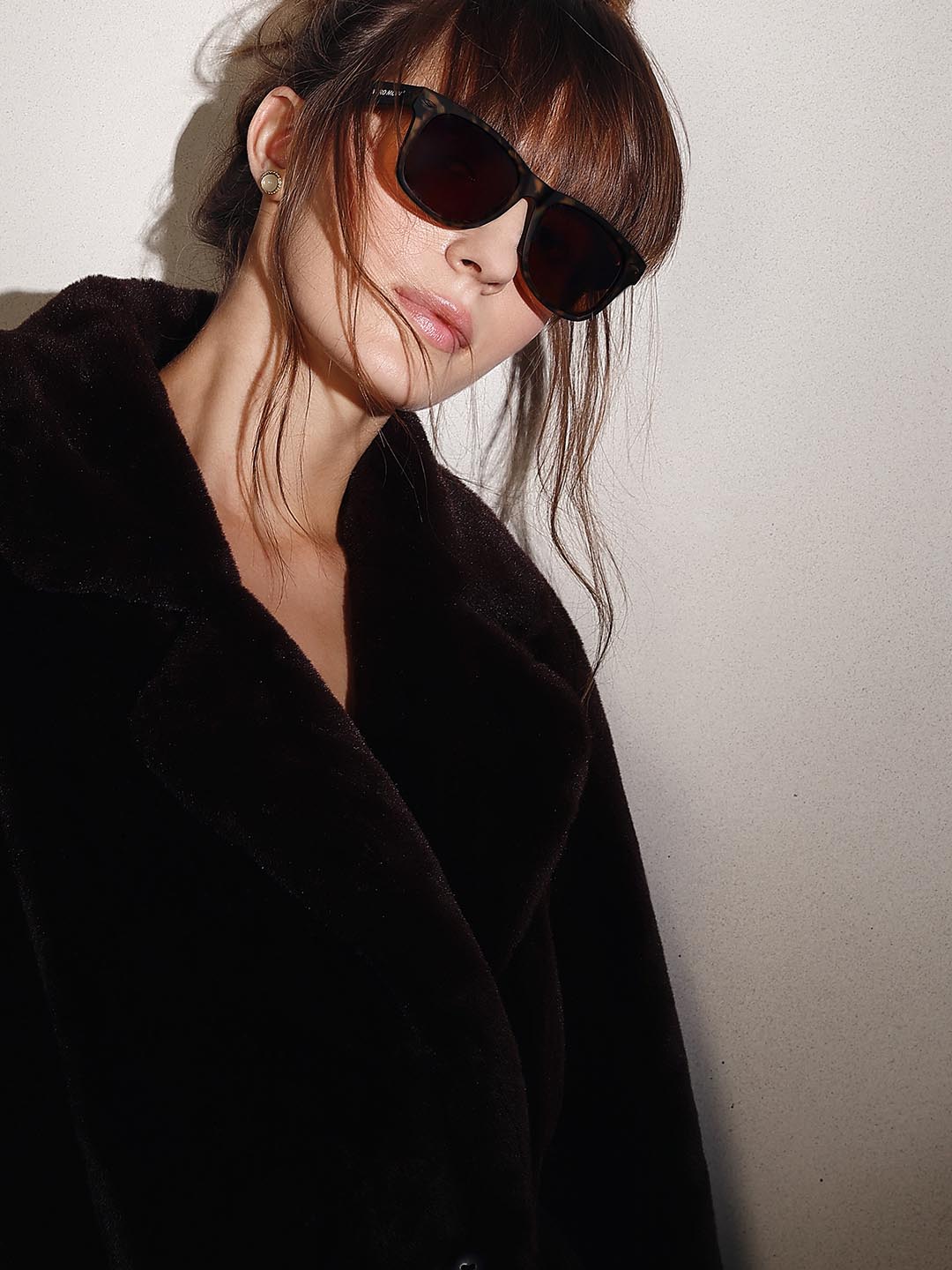 Chocolate Brown Square Shaped Sunglasses