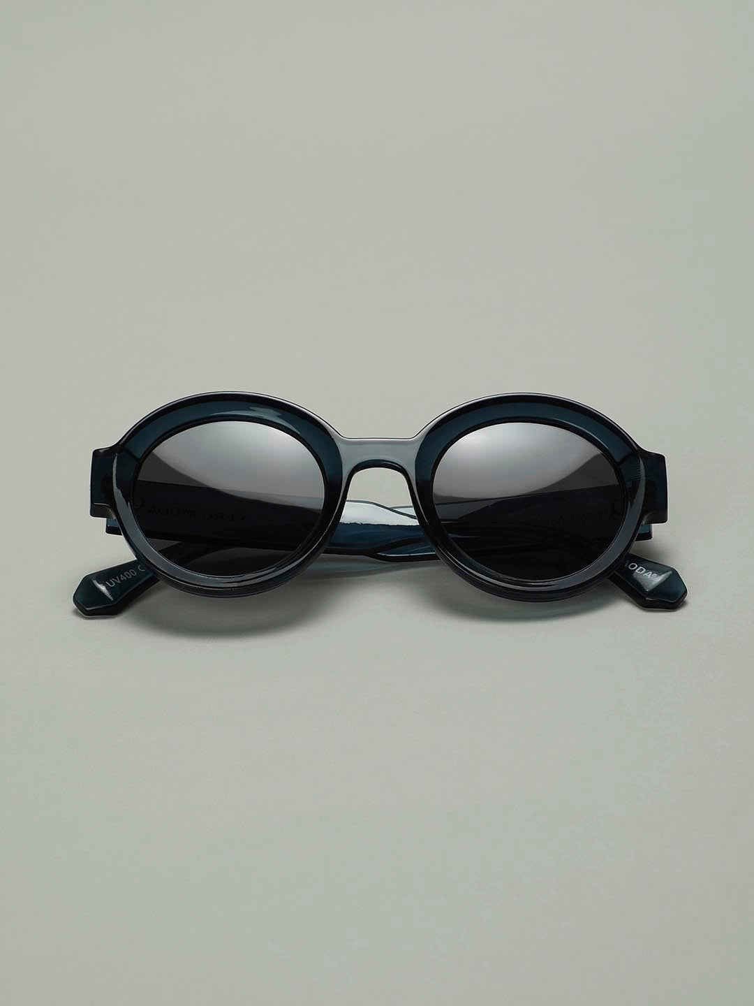 Blue Round Framed Sunglasses