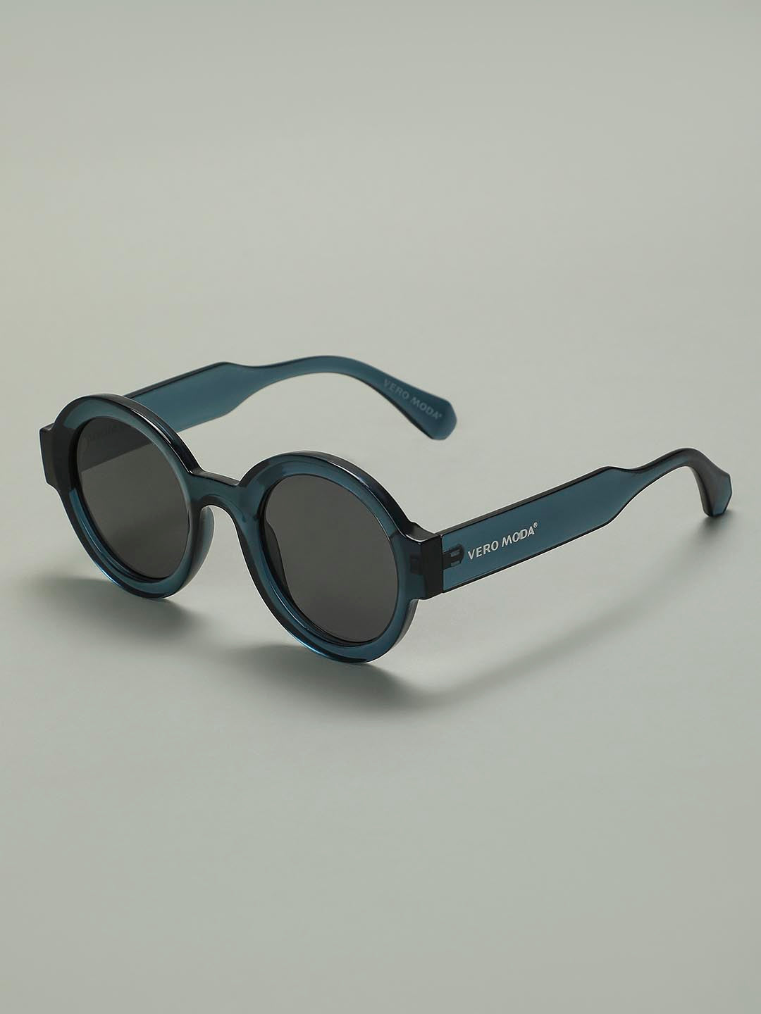 Blue Round Framed Sunglasses