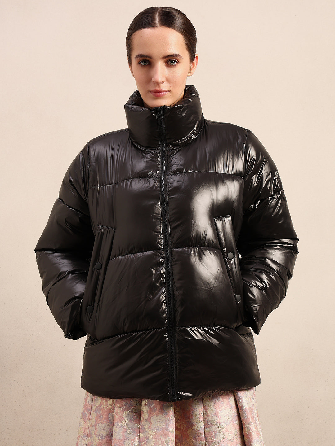 Black Short Puffer Jacket