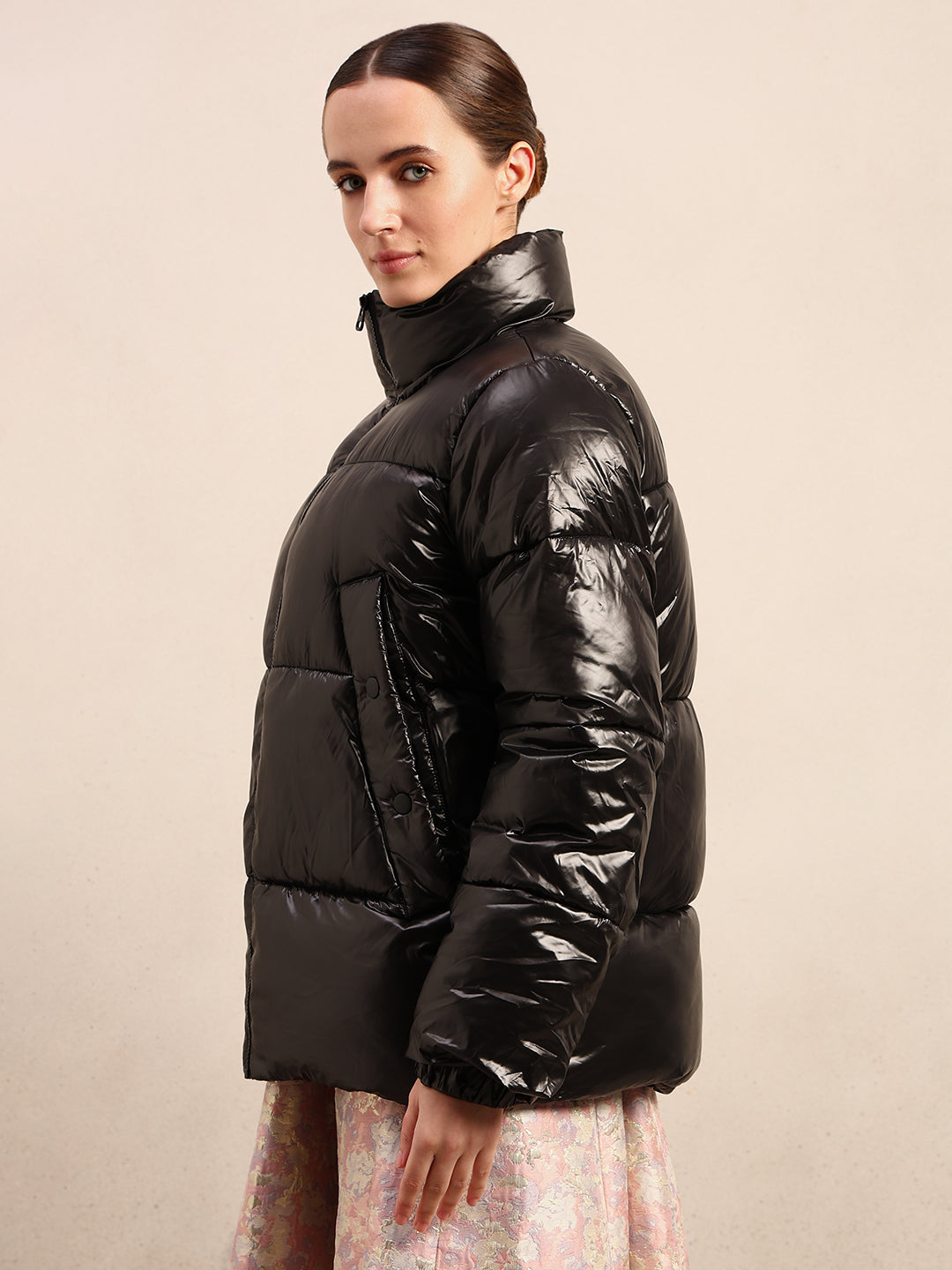 Black Short Puffer Jacket
