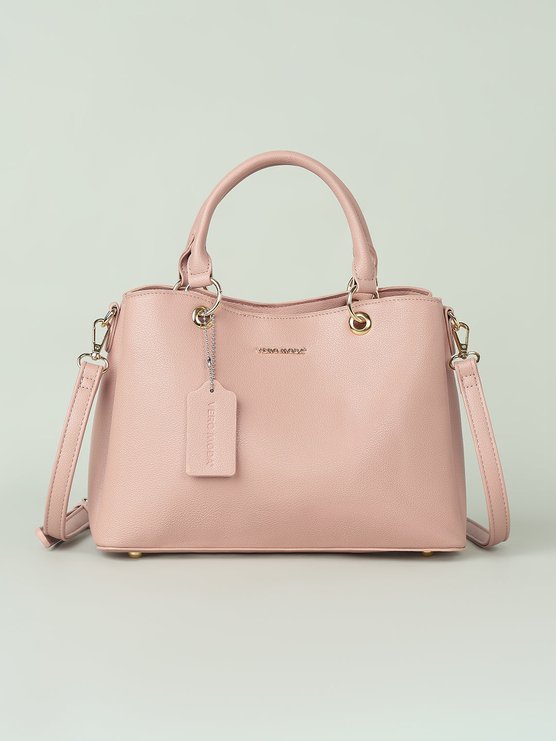 Pink Detachable Strap Handbag
