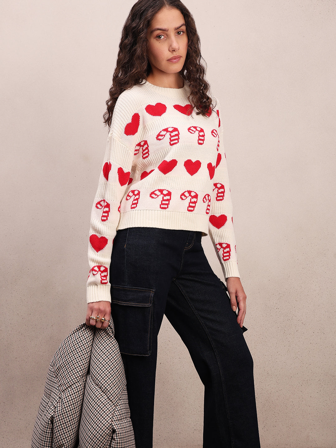 Printed O-Neck Pullover