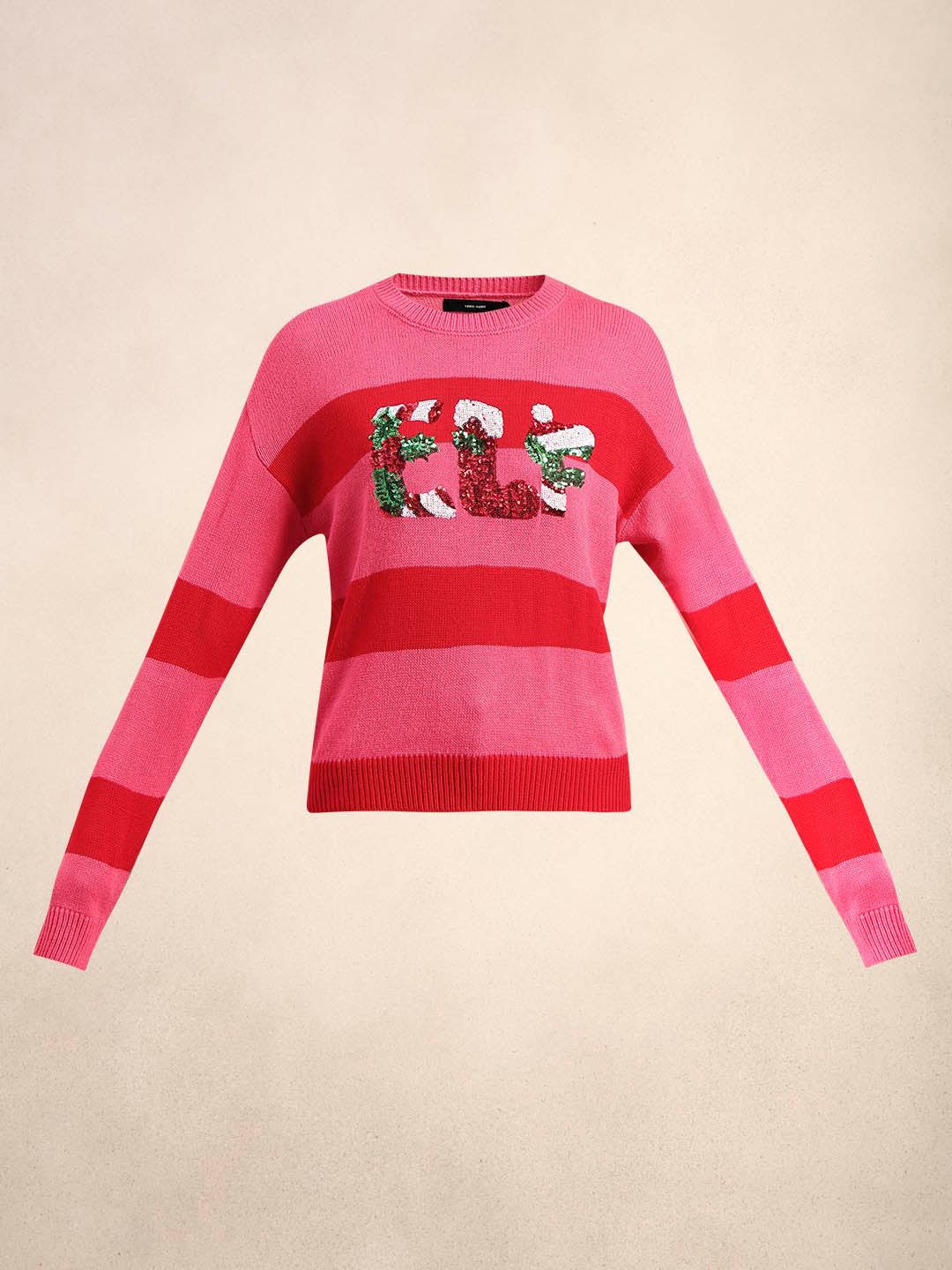 Pink Colourblocked X-Mas Pullover