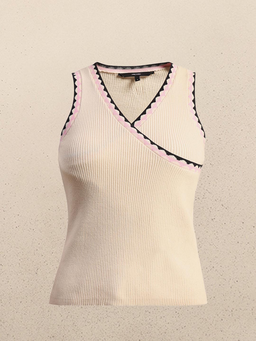 Ecru Sleeveless Knit Top
