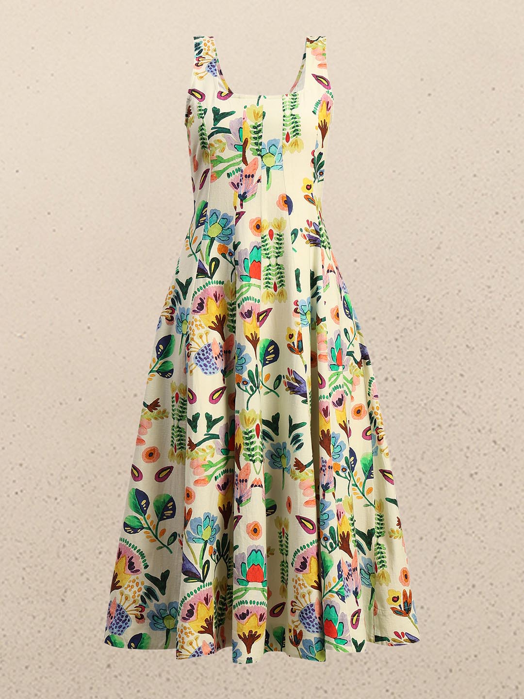 White Printed Midaxi Dress