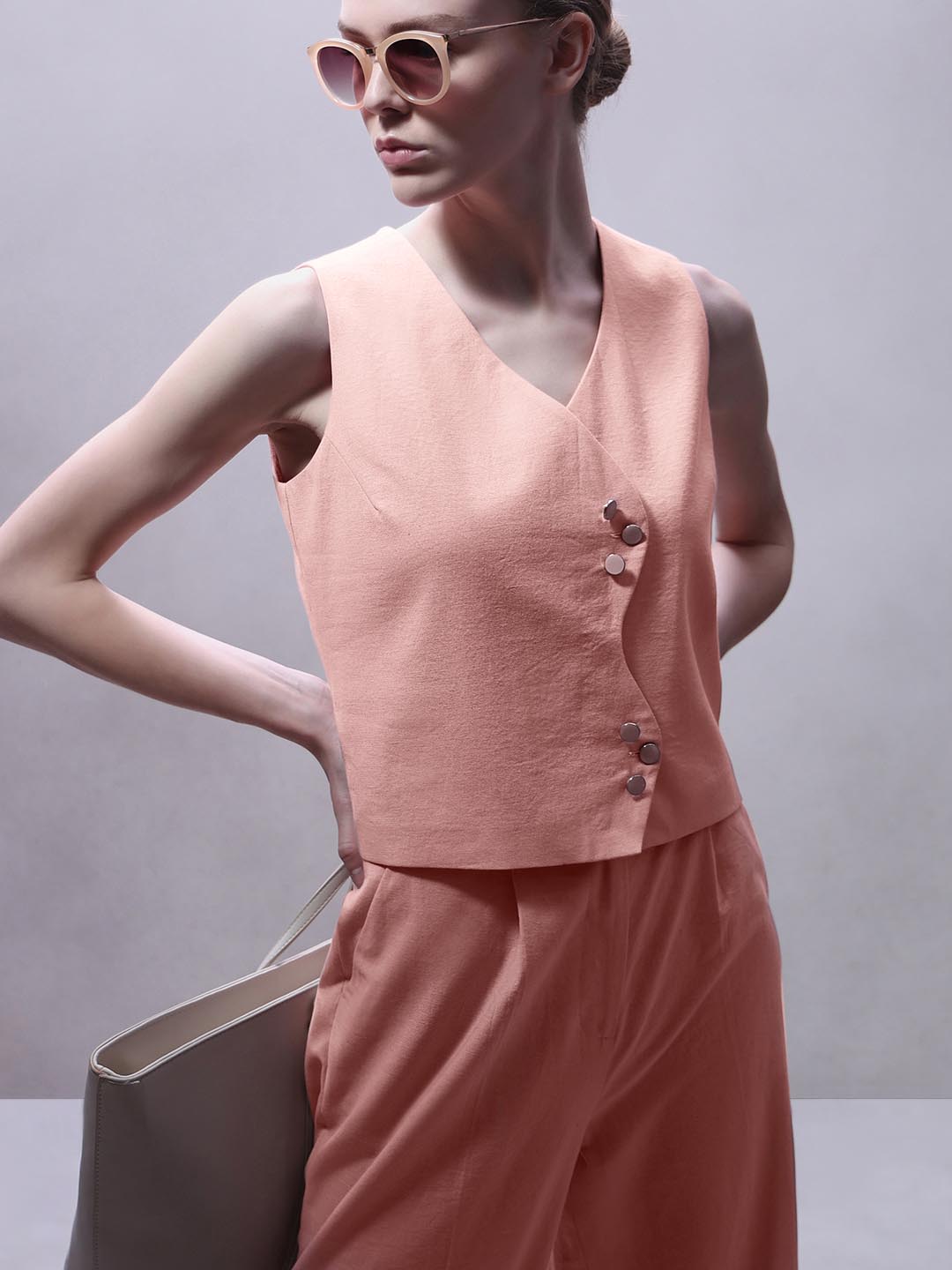 Pink Sleeveless Waistcoat