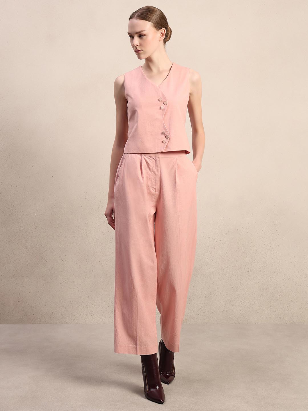 Pink Sleeveless Waistcoat