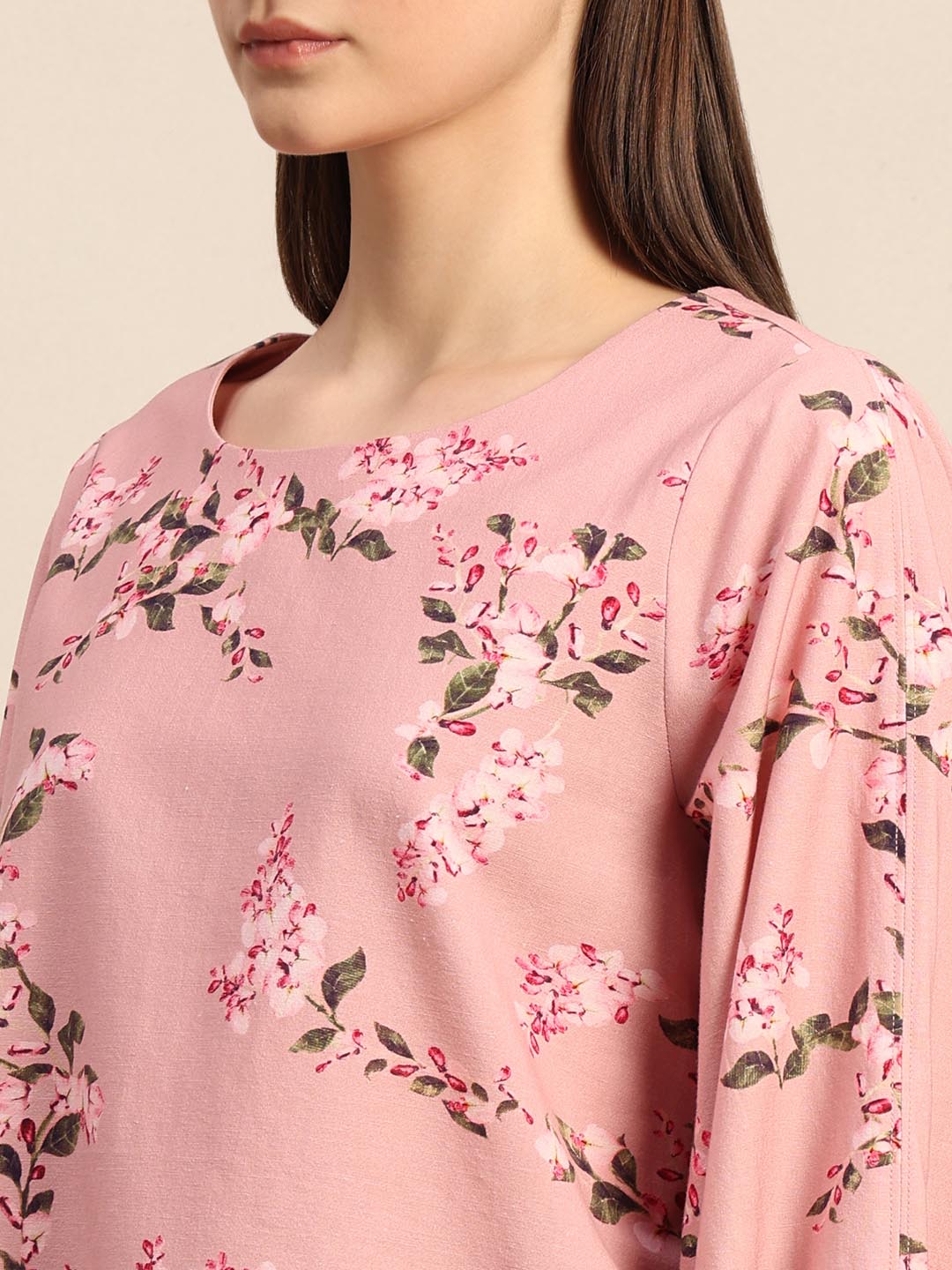 Pink Floral Print Top