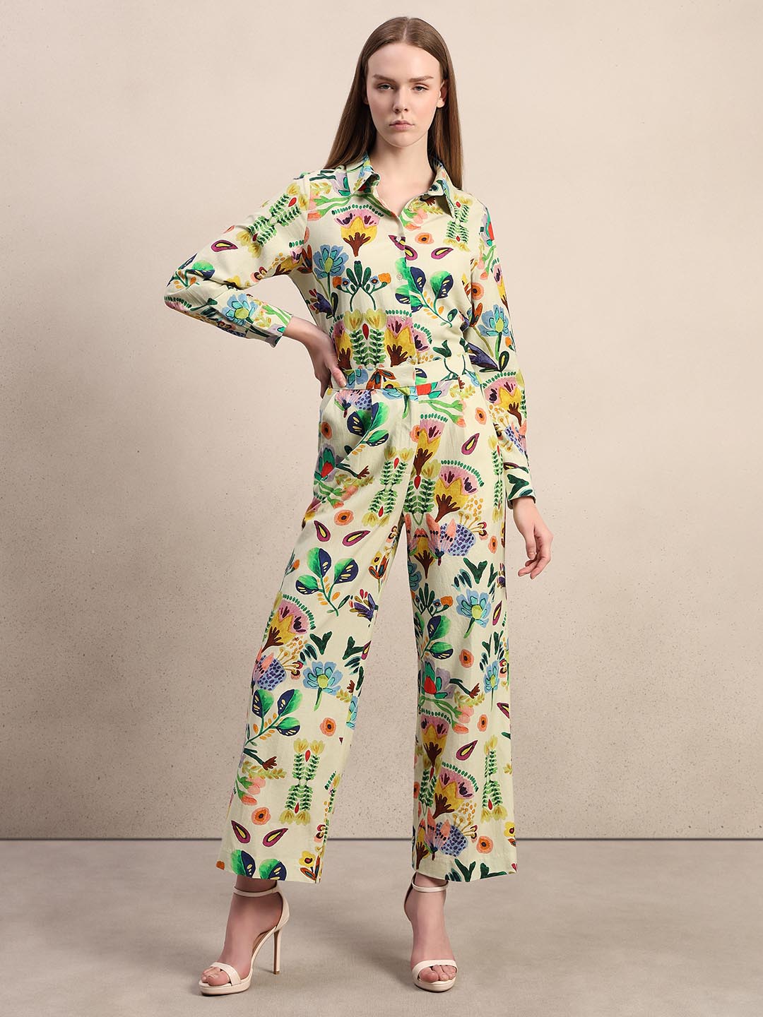 Multi-Colour Printed Straight Fit Pants