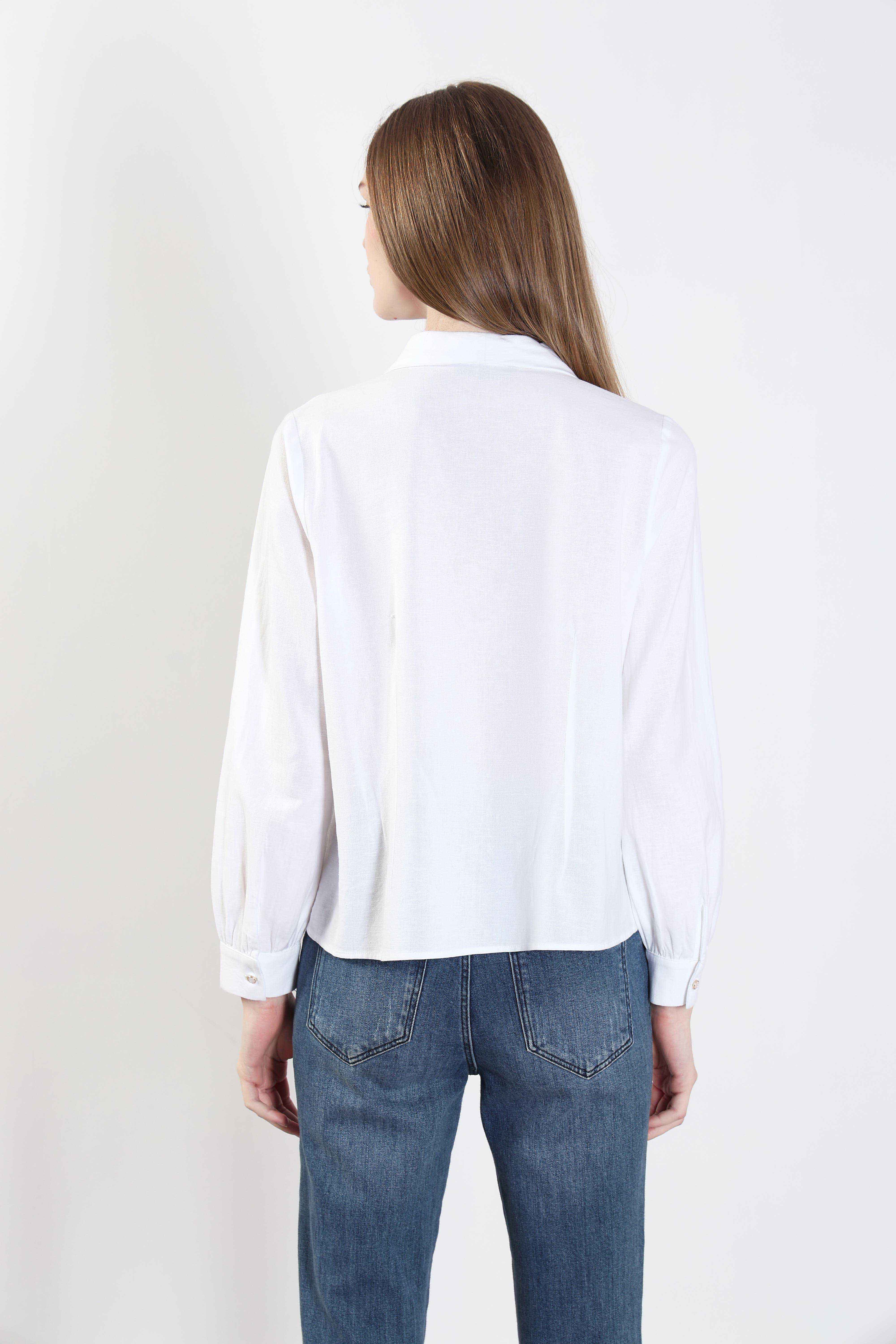 White Shawl Collar Shirt