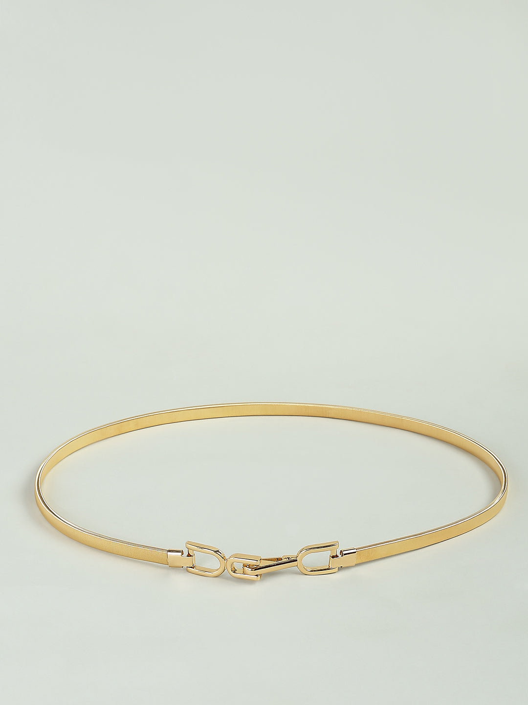 Slim Gold Metallic Buckle Belt