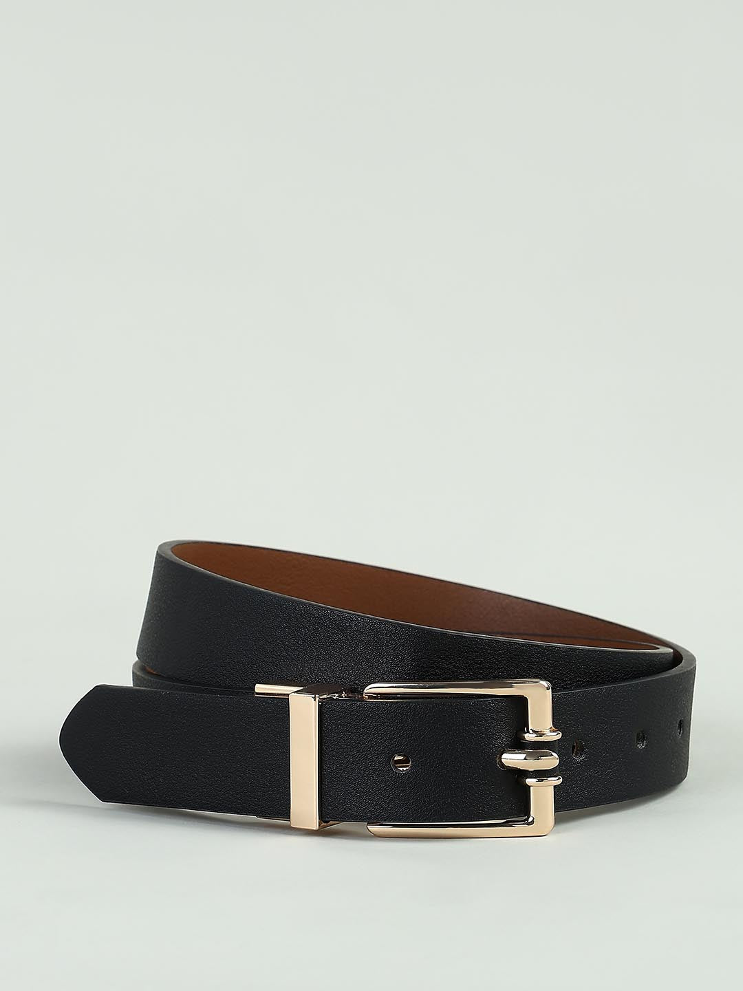 Black Golden Buckle Jeans Belt