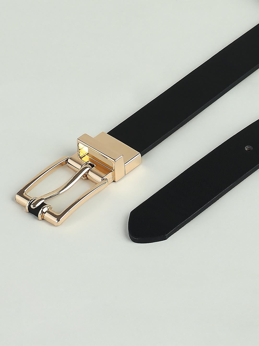 Black Golden Buckle Jeans Belt