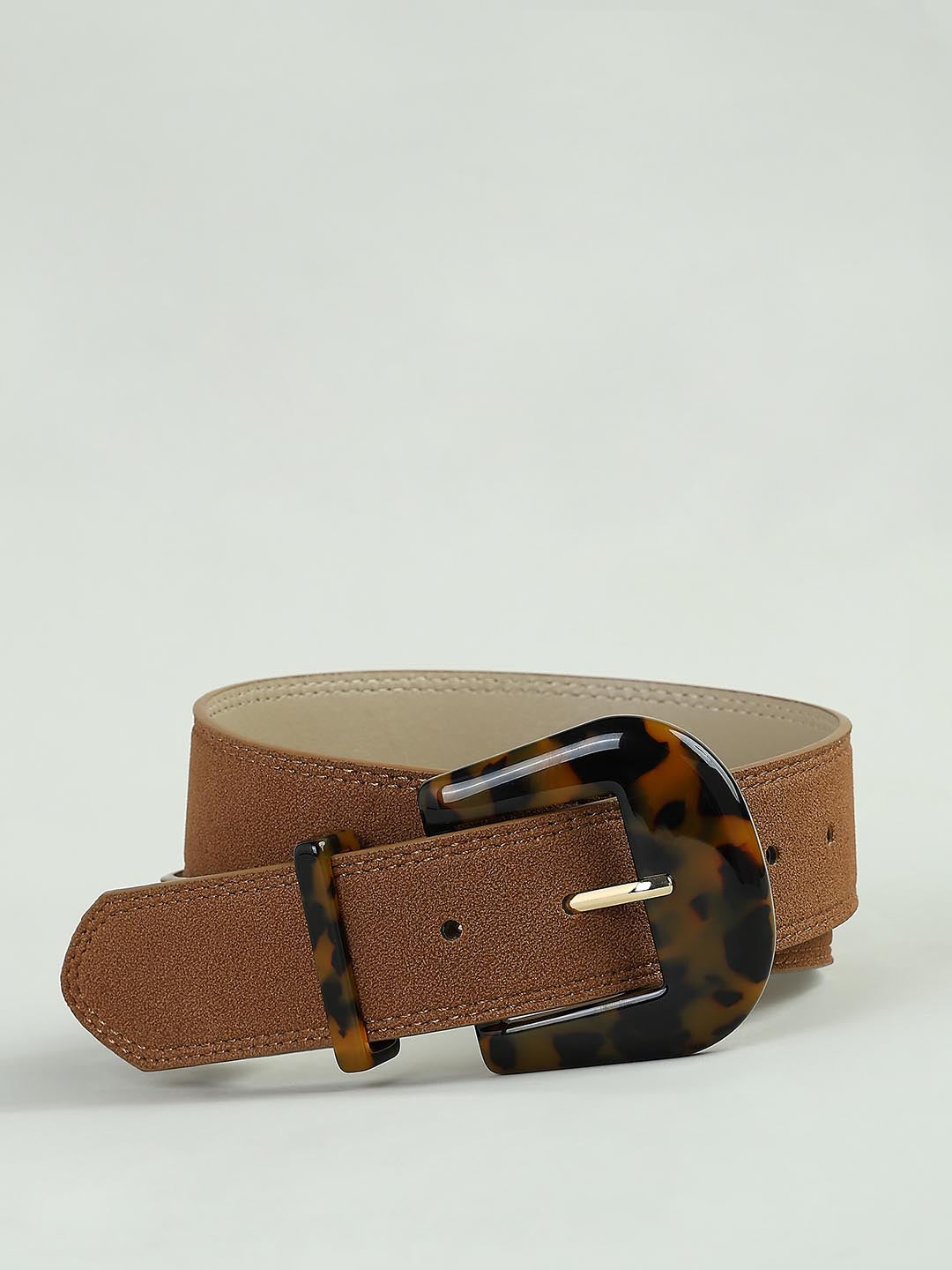 Brown Printed Buckle Jeans Belt