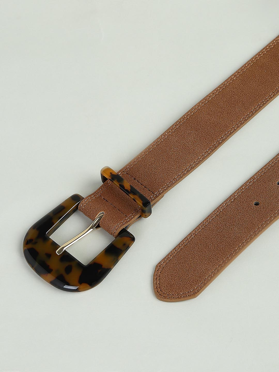 Brown Printed Buckle Jeans Belt
