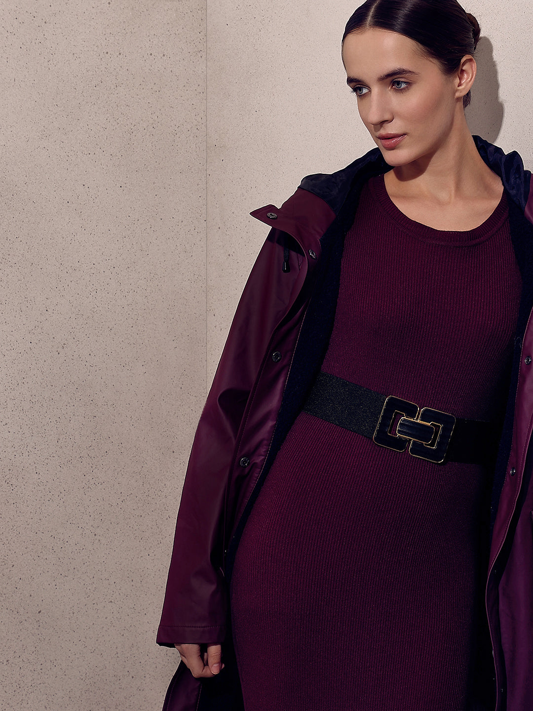 Black Stretchable Wide Waist Belt