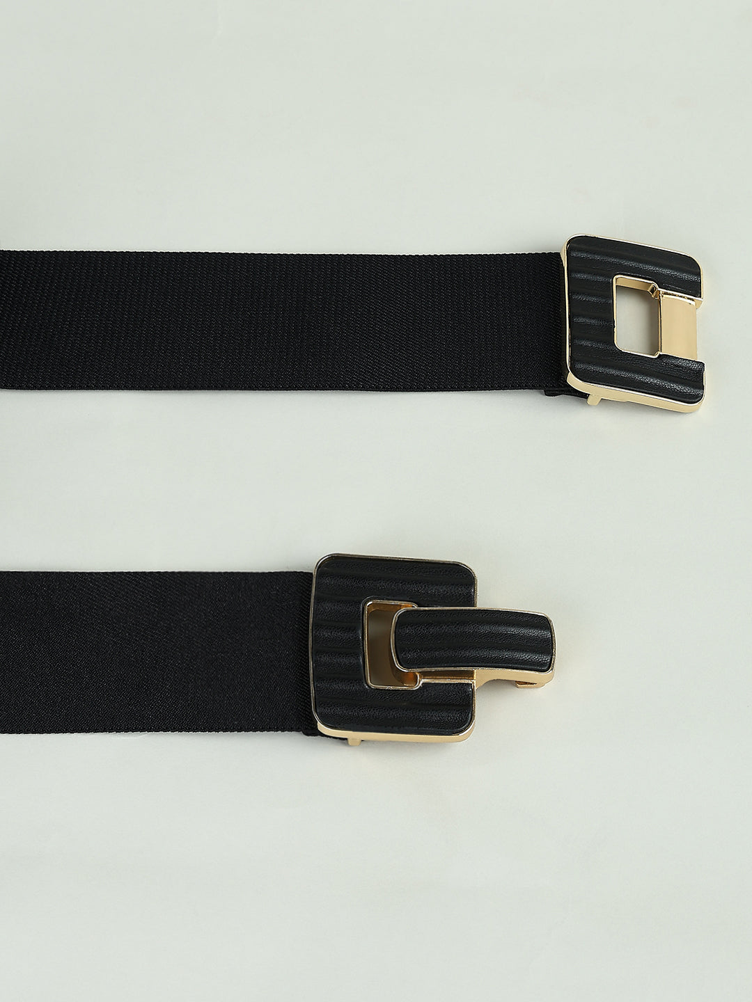Black Stretchable Wide Waist Belt