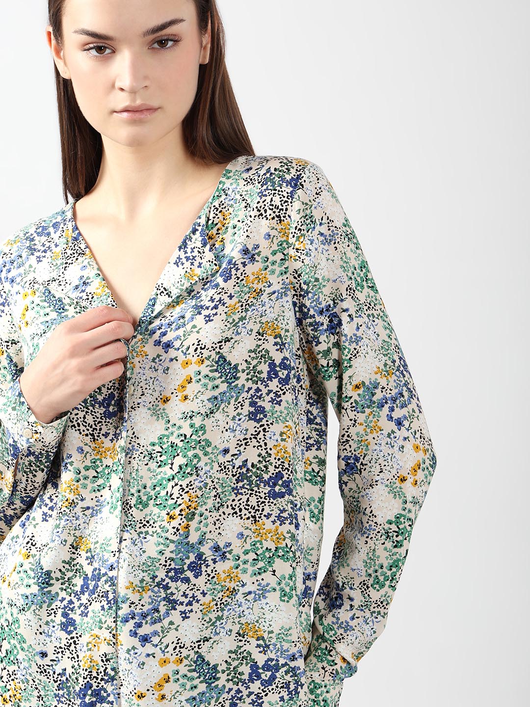 Vero Moda White Floral Print Shirt