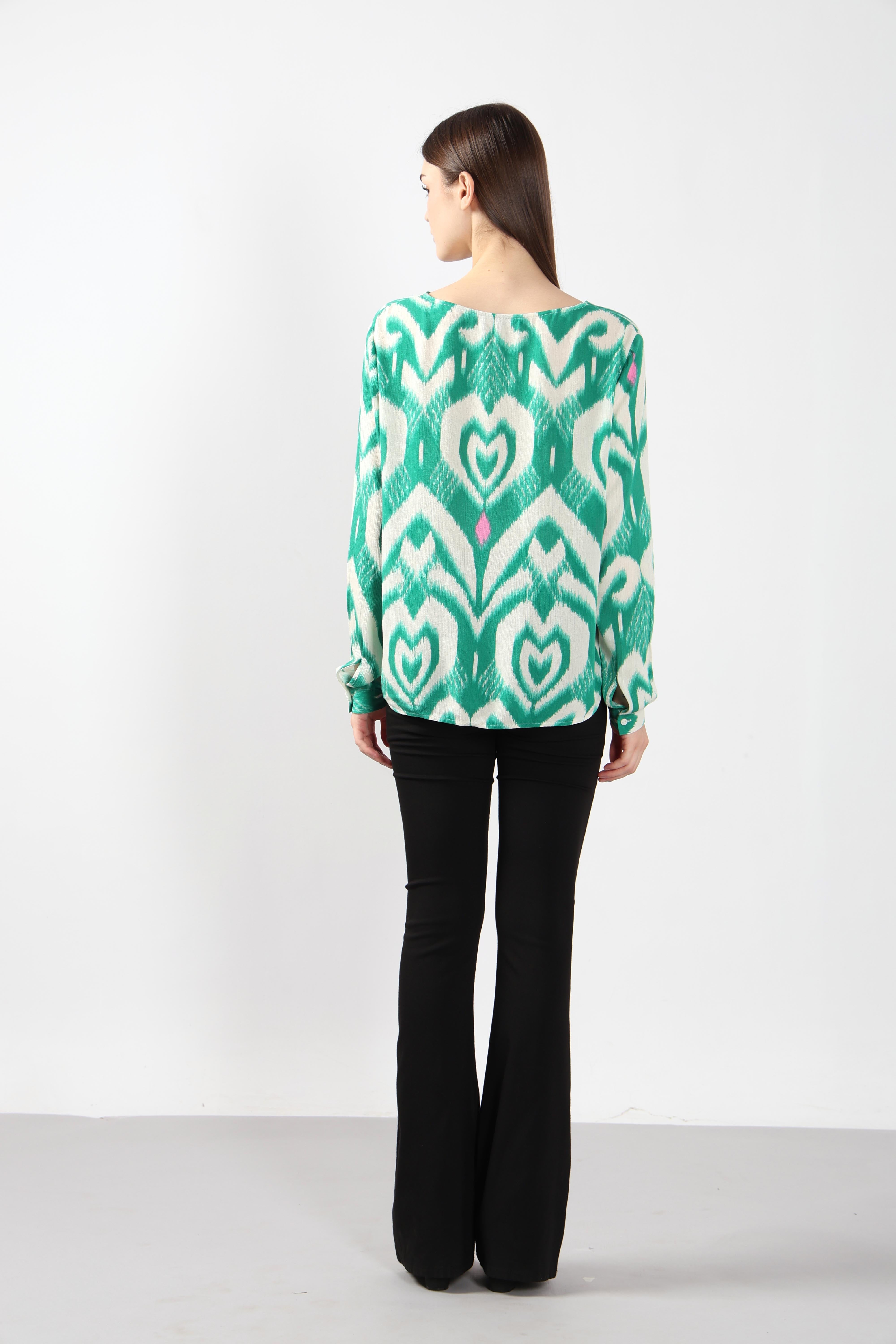 Vero Moda Green Abstract Print Shirt