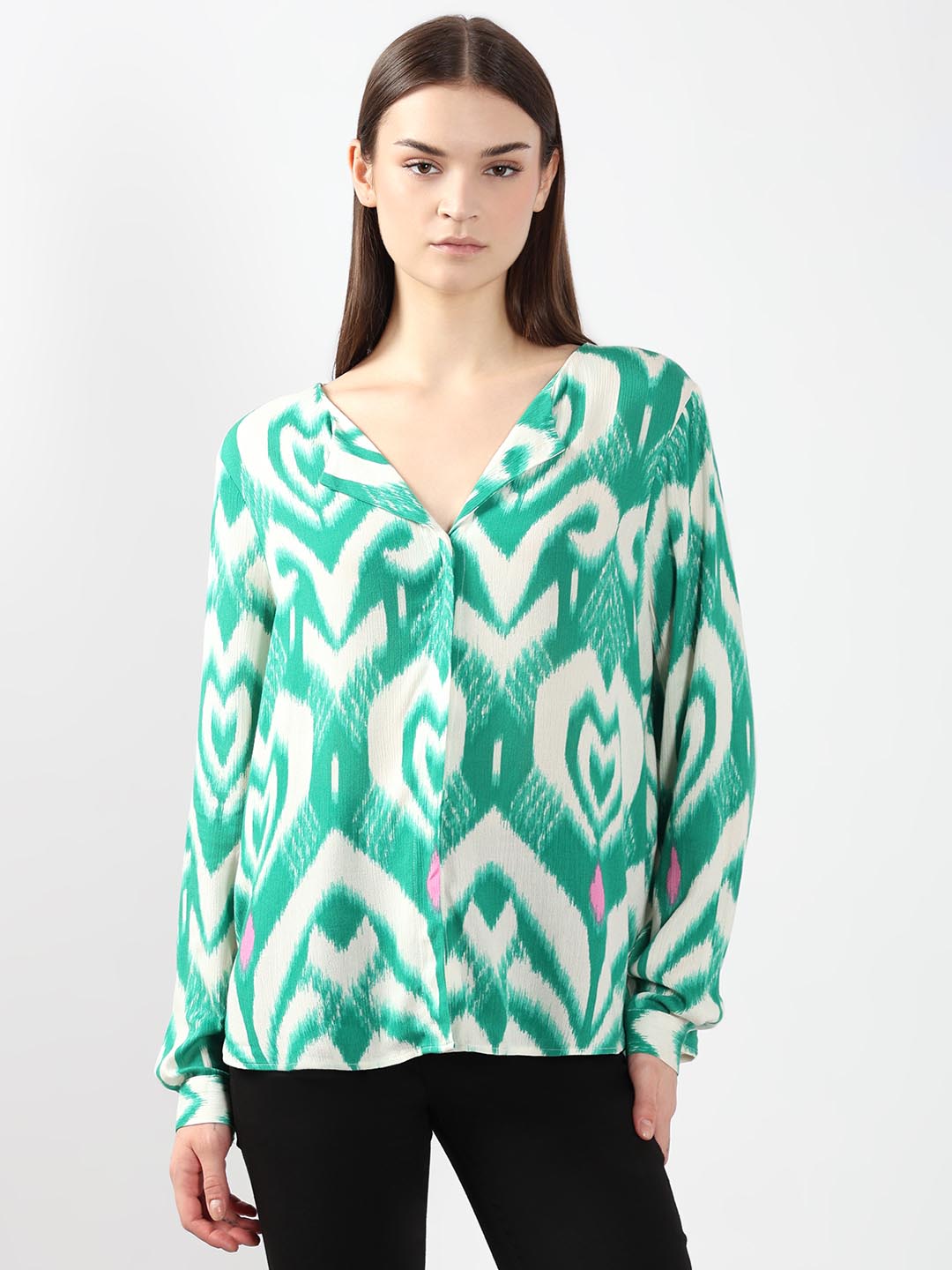Vero Moda Green Abstract Print Shirt