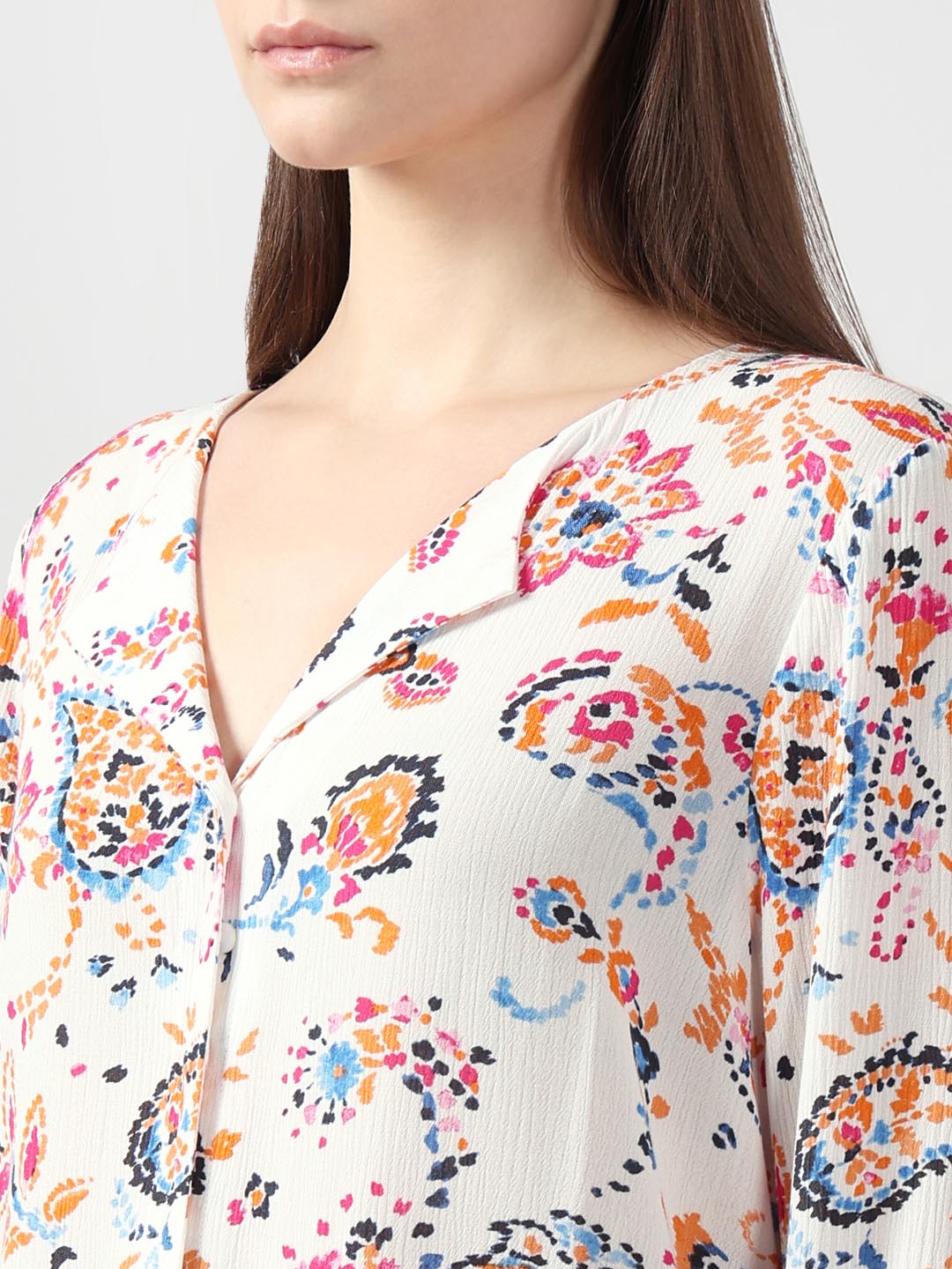 Vero Moda White Printed Viscose Shirt
