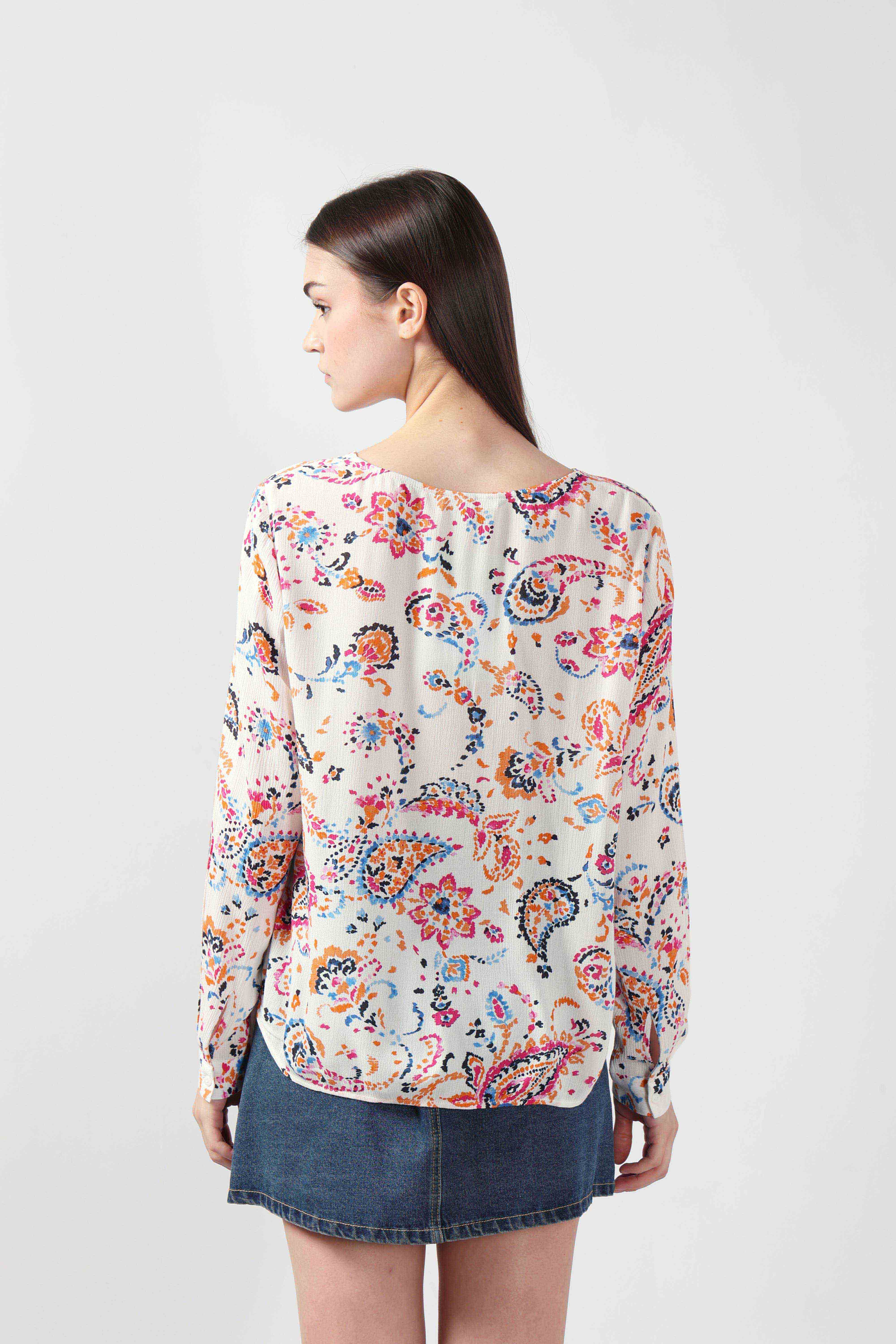 Vero Moda White Printed Viscose Shirt