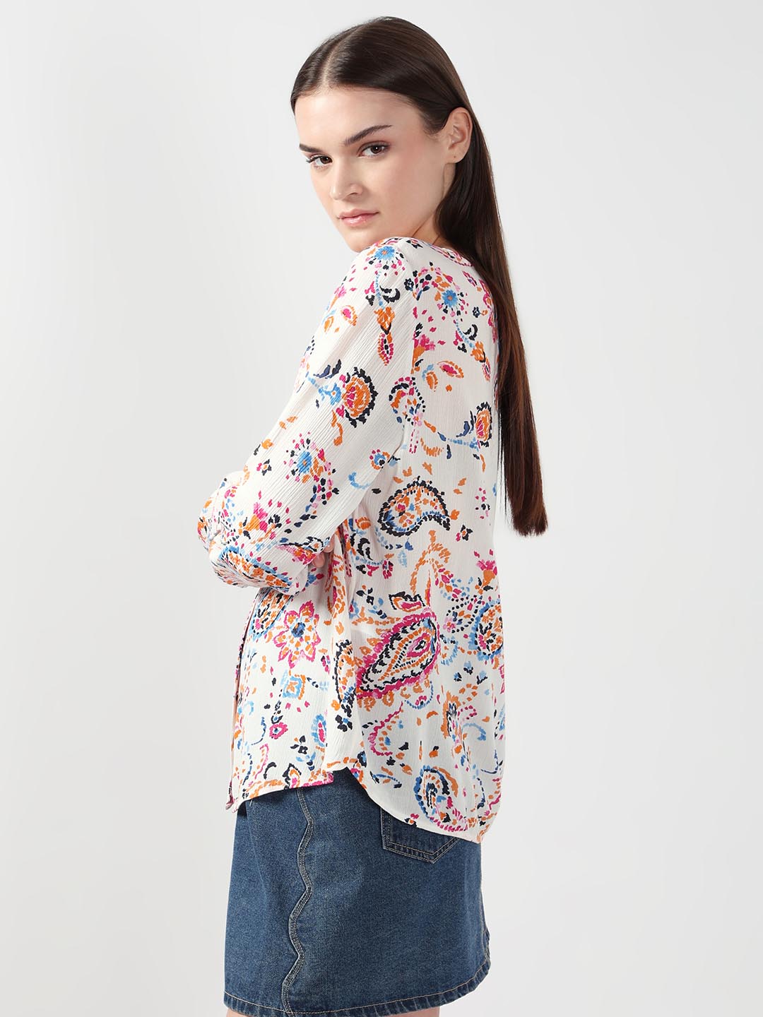 Vero Moda White Printed Viscose Shirt