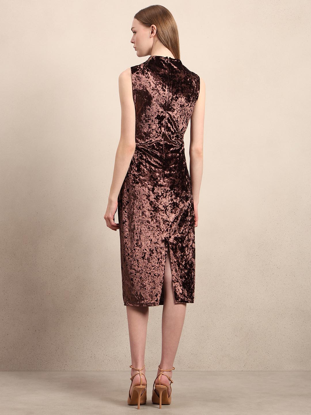 Brown Bodycon Midaxi Dress