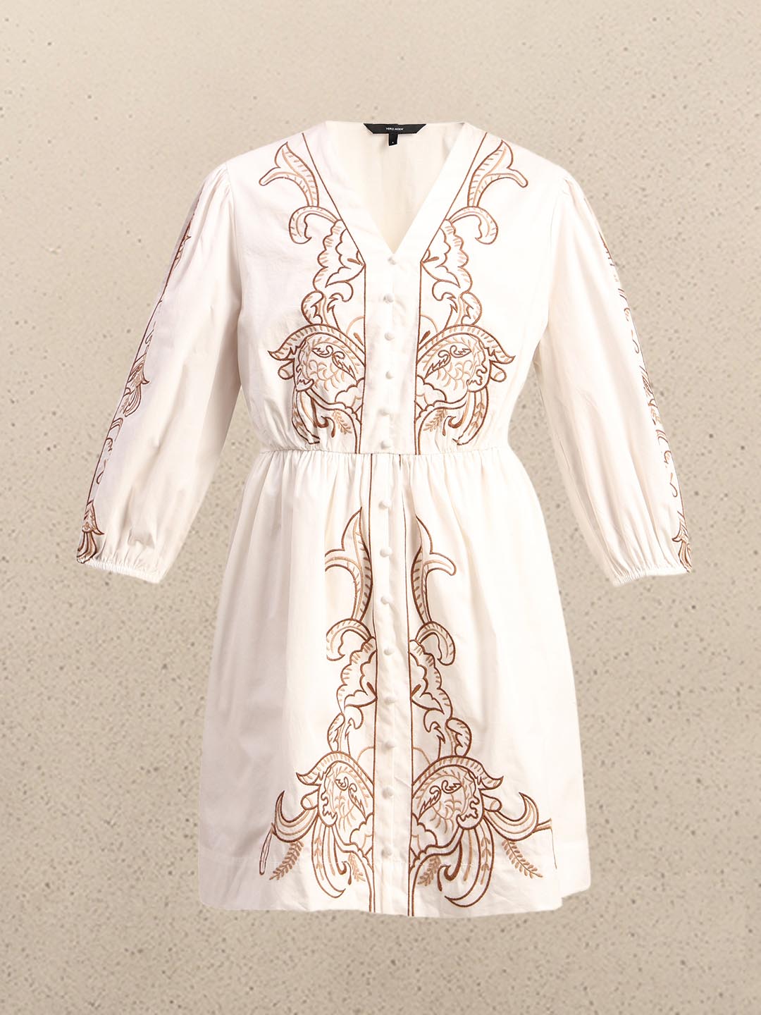 White Embroidered Cotton Dress
