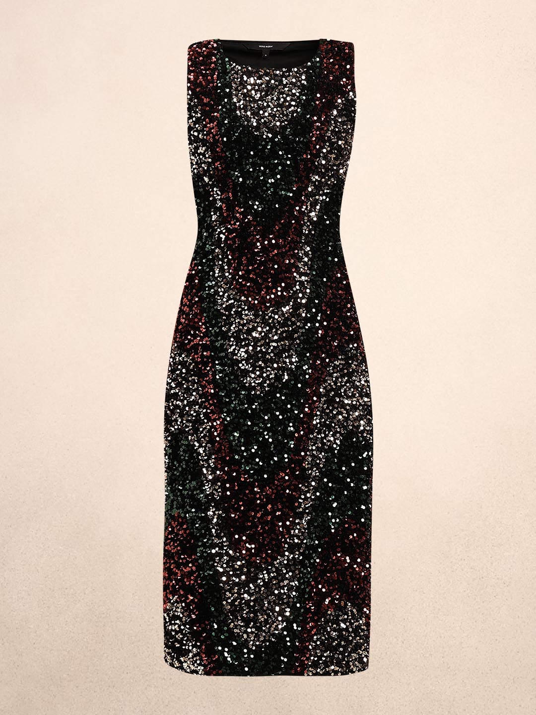 Multi-Colour Sequined Midi Dress