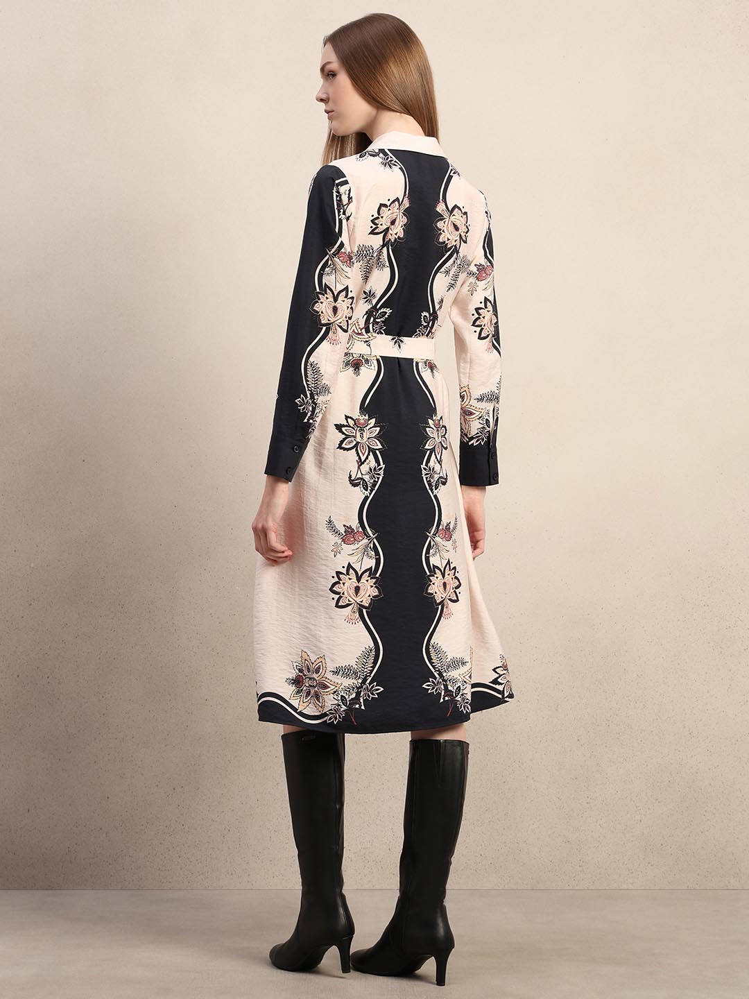 Black Printed Shirt Dress