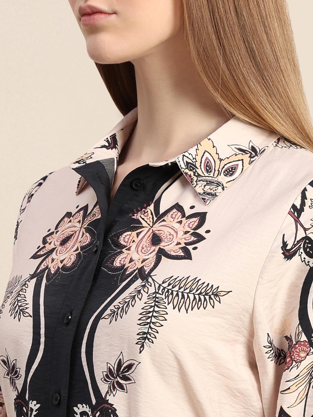 Black Printed Shirt Dress